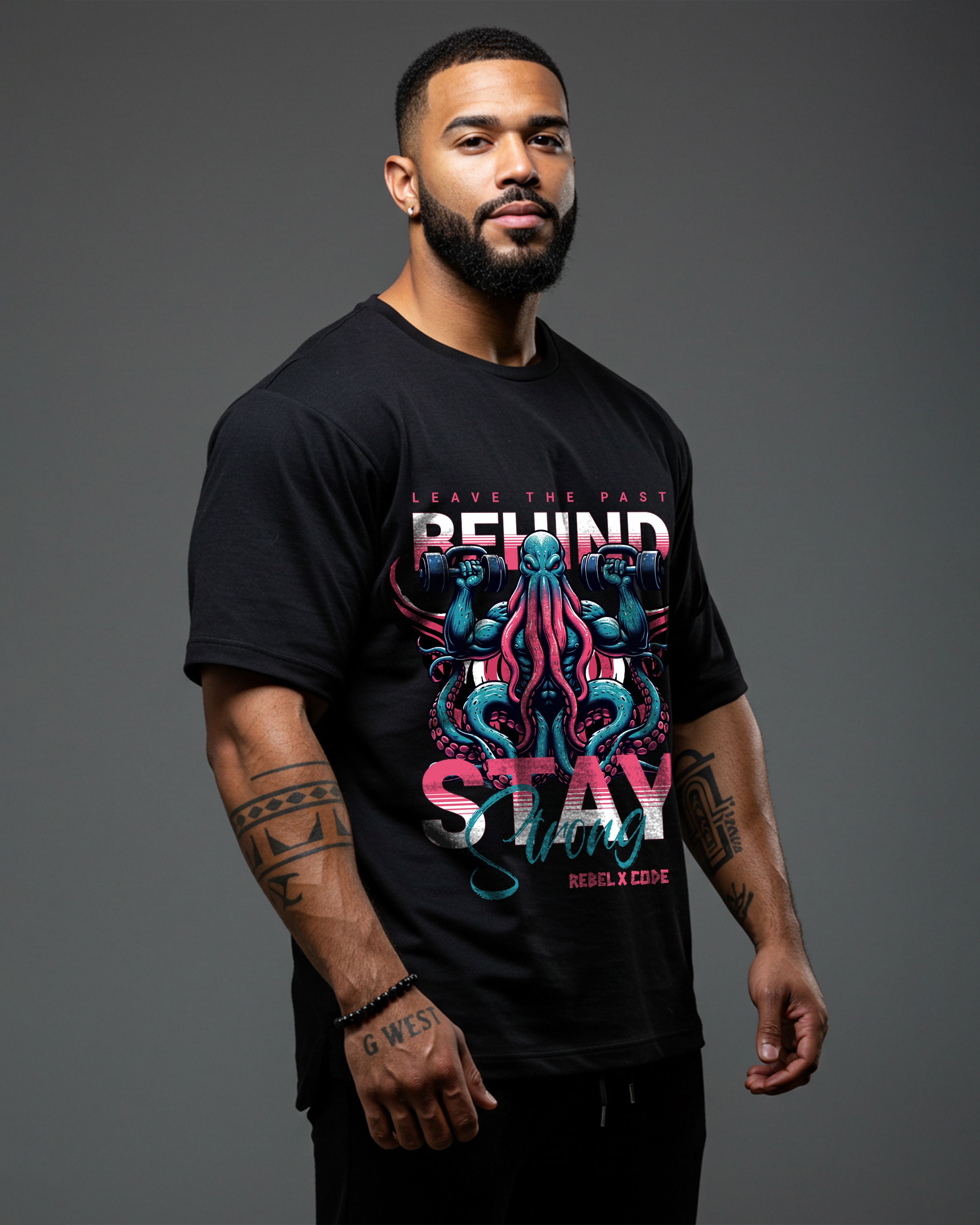 Leave The Past Behind Stay Strong Oversized T-shirt - Mens