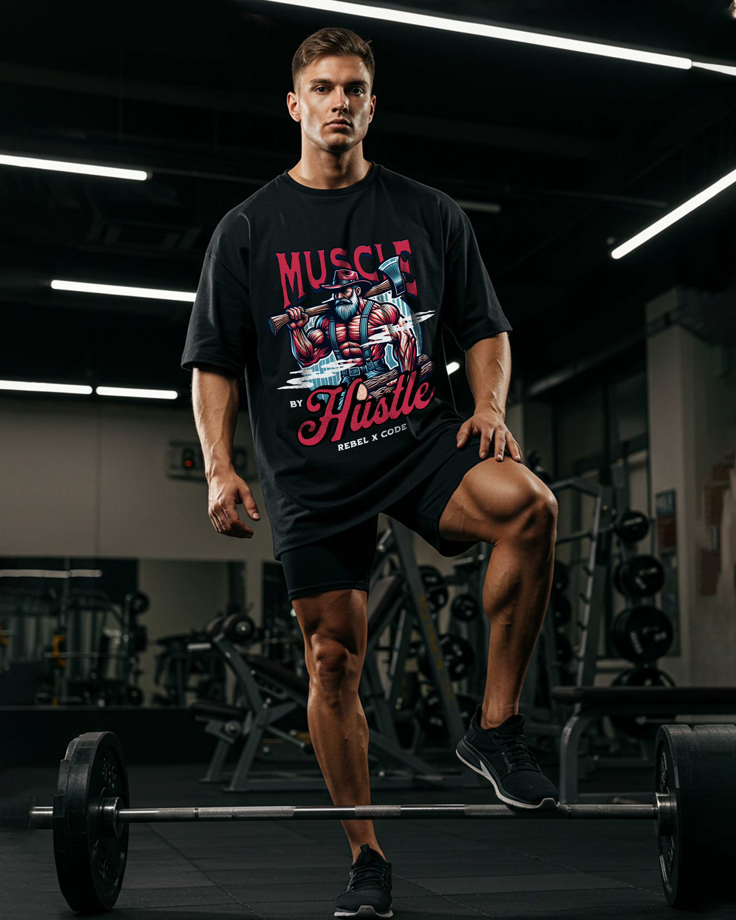 Muscle By Hustle Oversized T-shirt - Mens