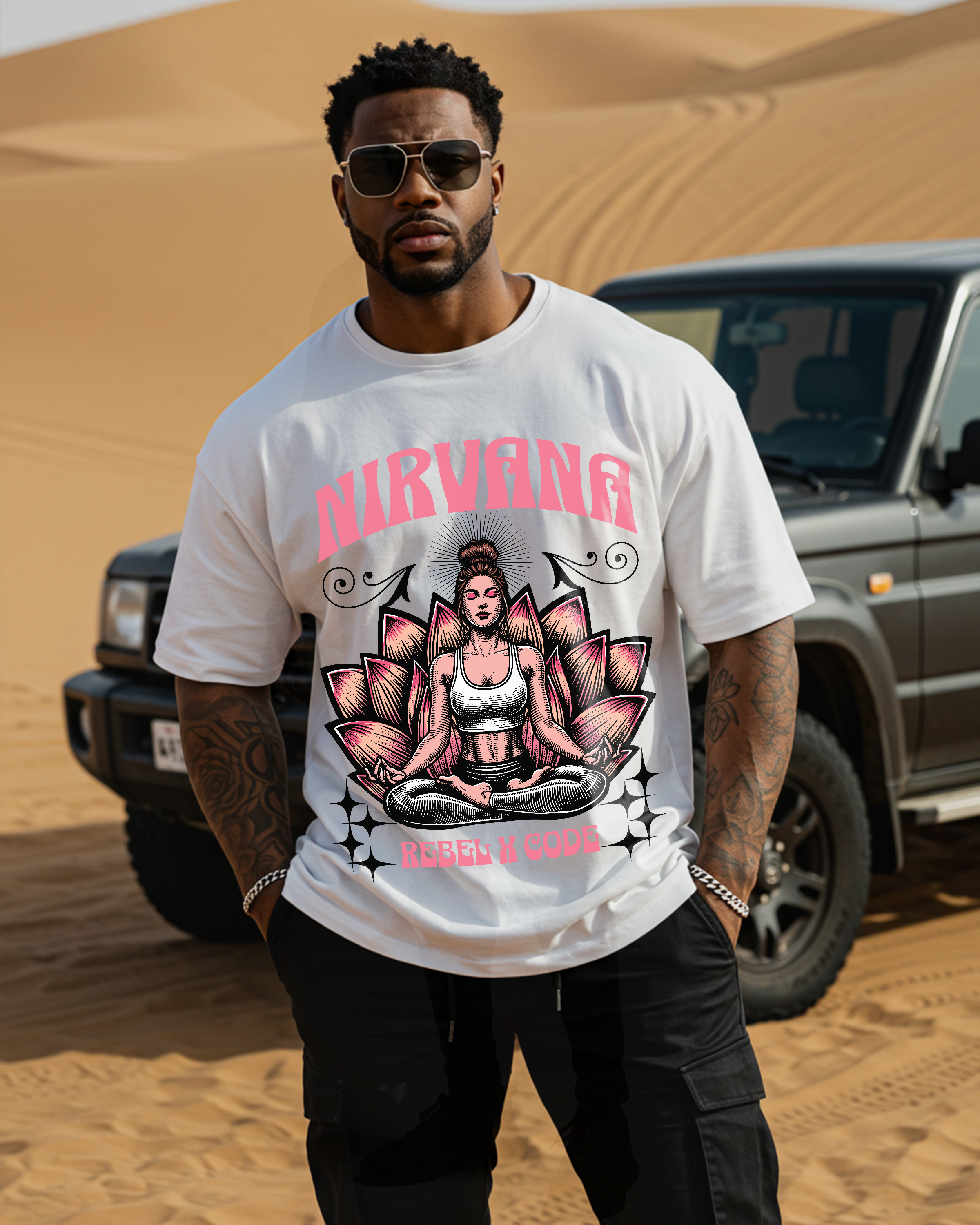 Yoga Lotus Oversized T-shirt - Mens