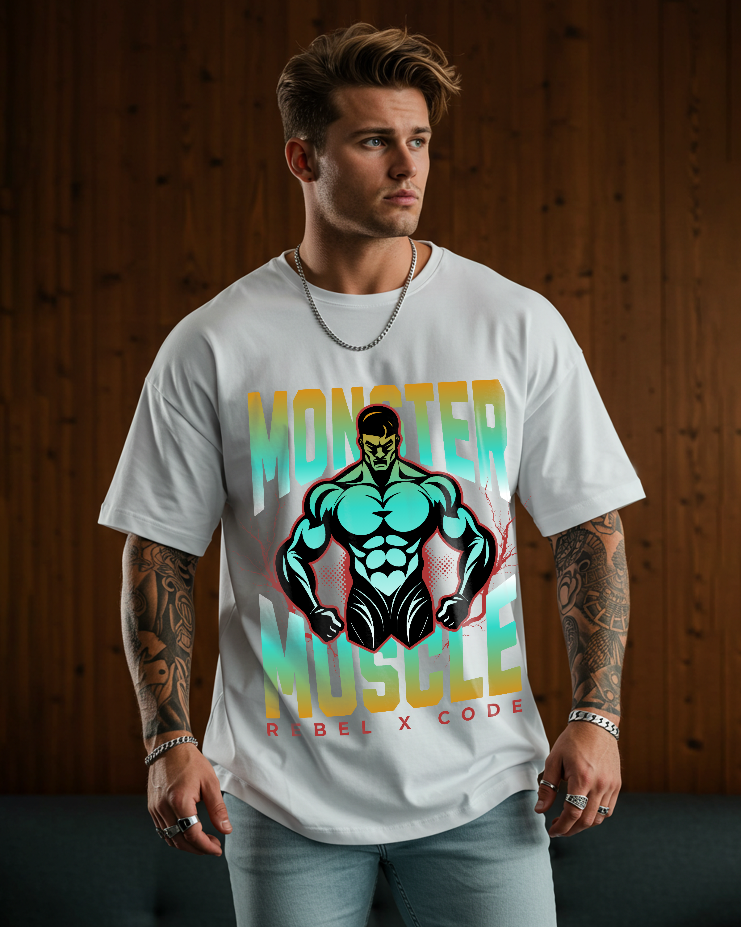 Monster Muscle Oversized T-shirt - Mens