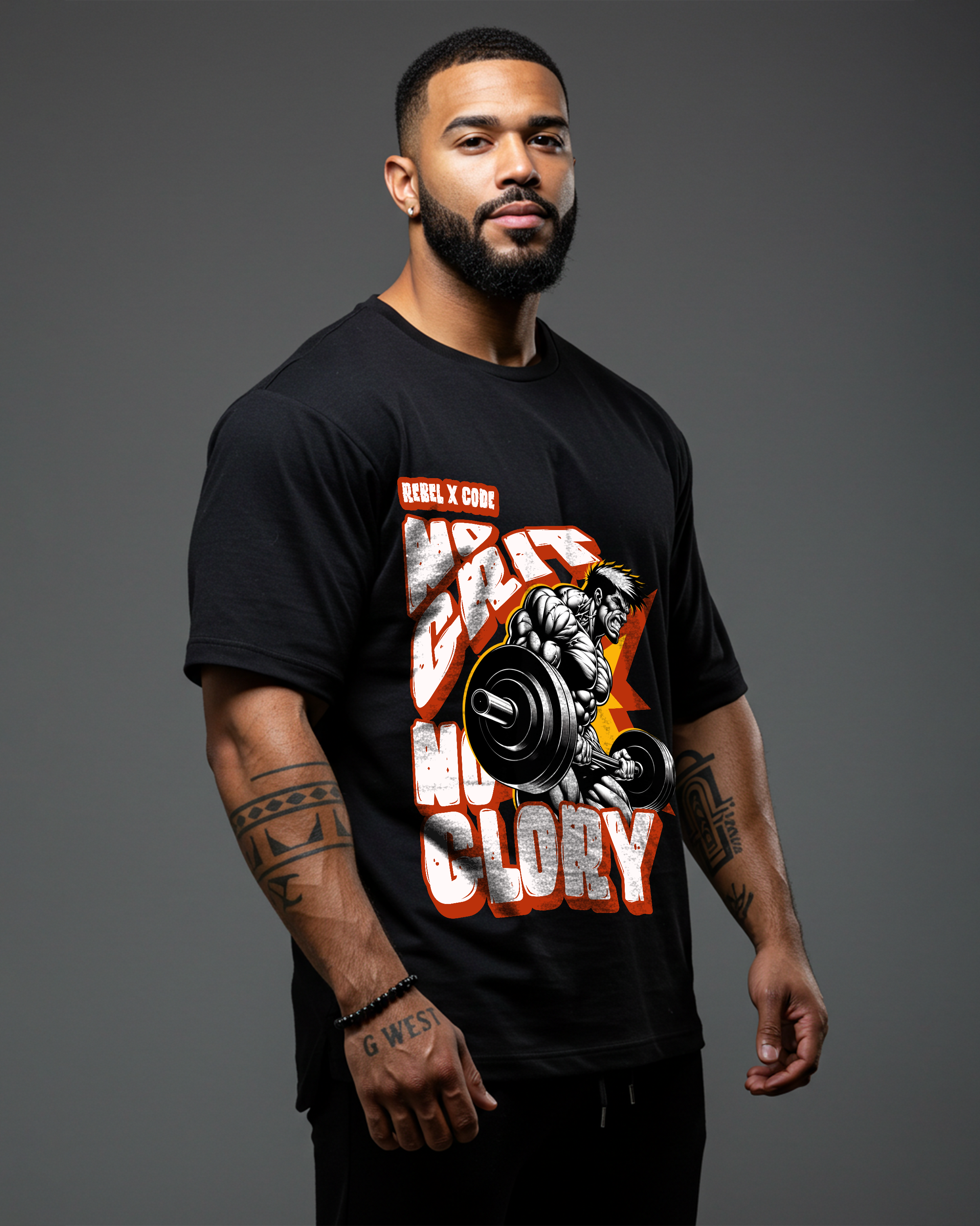 No Grit, No Glory Oversized T-shirt - Mens