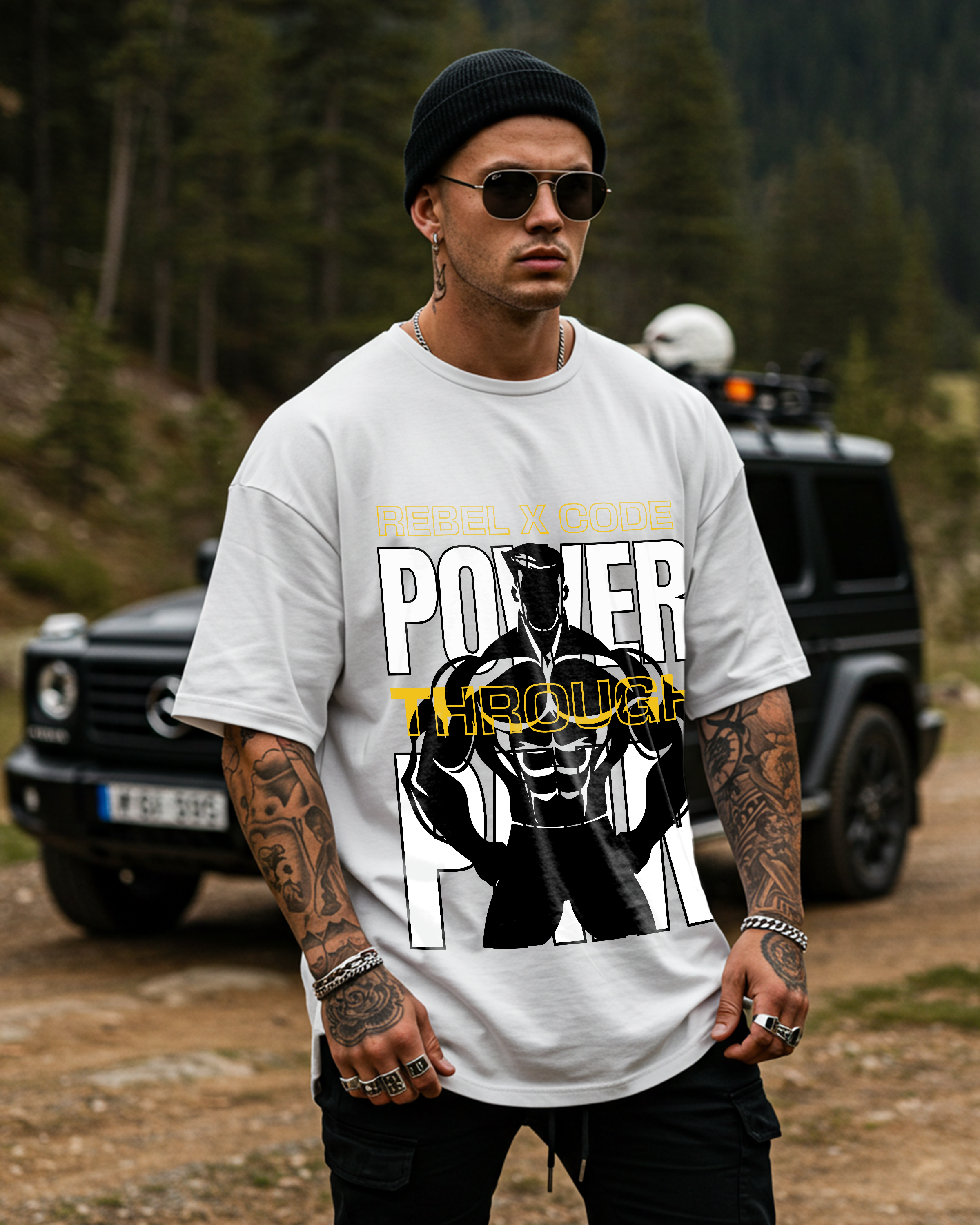 Power Through Pain Oversized T-shirt - Mens