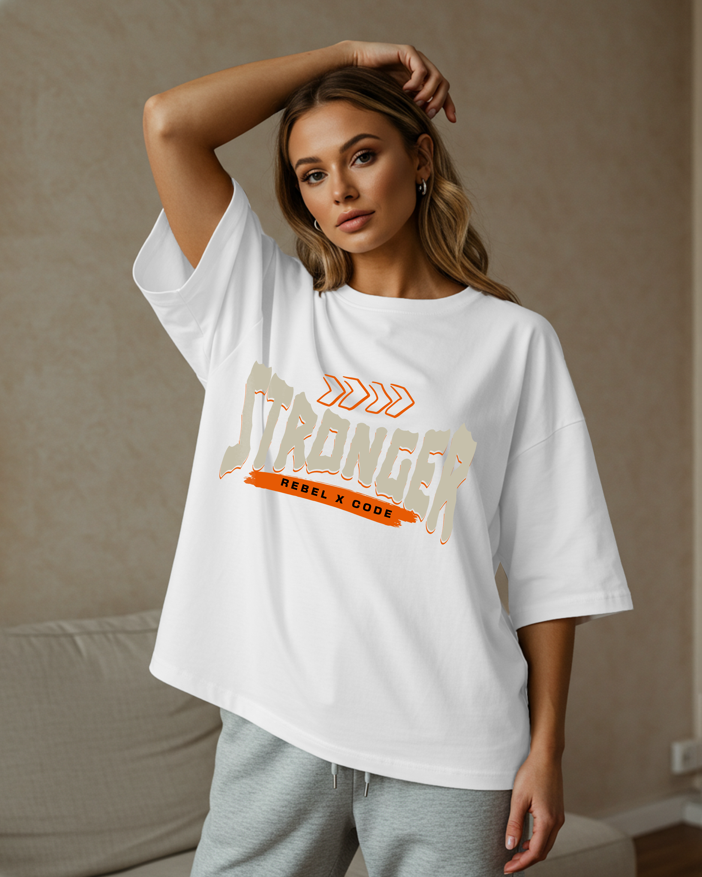 Stronger With Every Step Oversized T-shirt - Womens