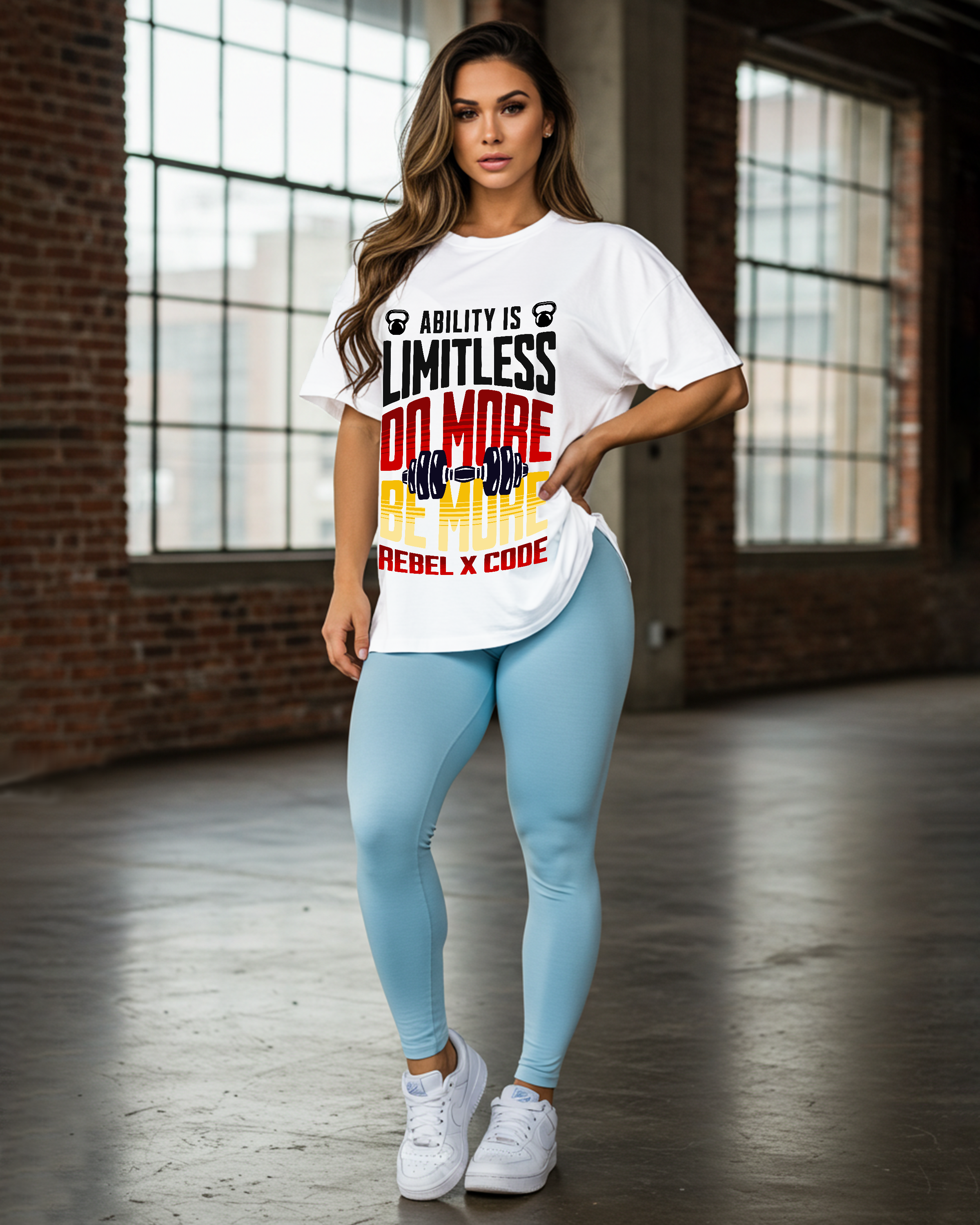 Workout Gym Fitness Oversized T-shirt - Womens