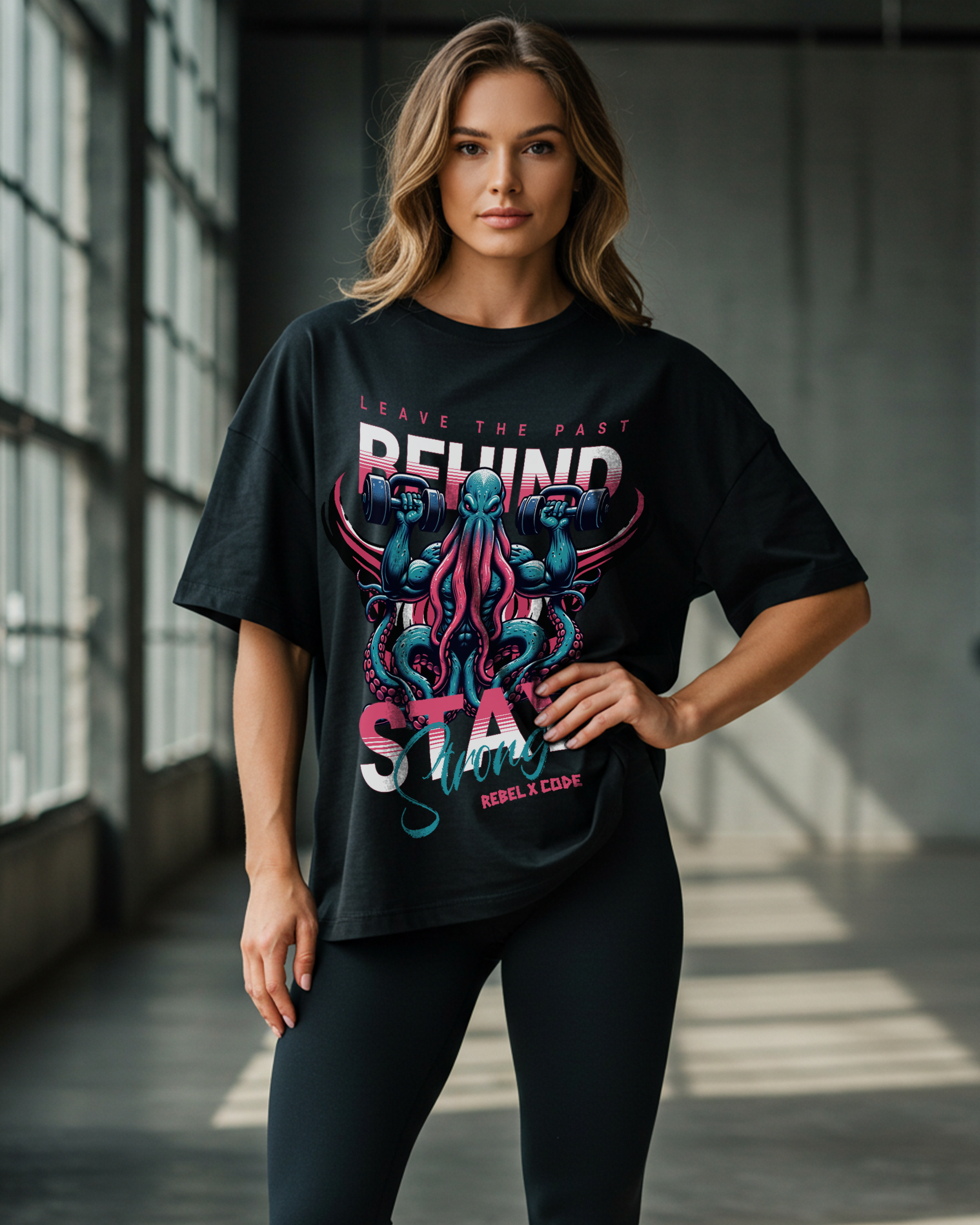 Leave The Past Behind Stay Strong Oversized T-shirt - Womens